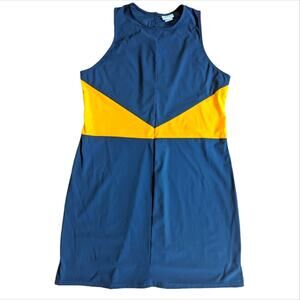 Flagpole Swim NYC Designer Navy Yellow Beach Swim Dress Cover Up